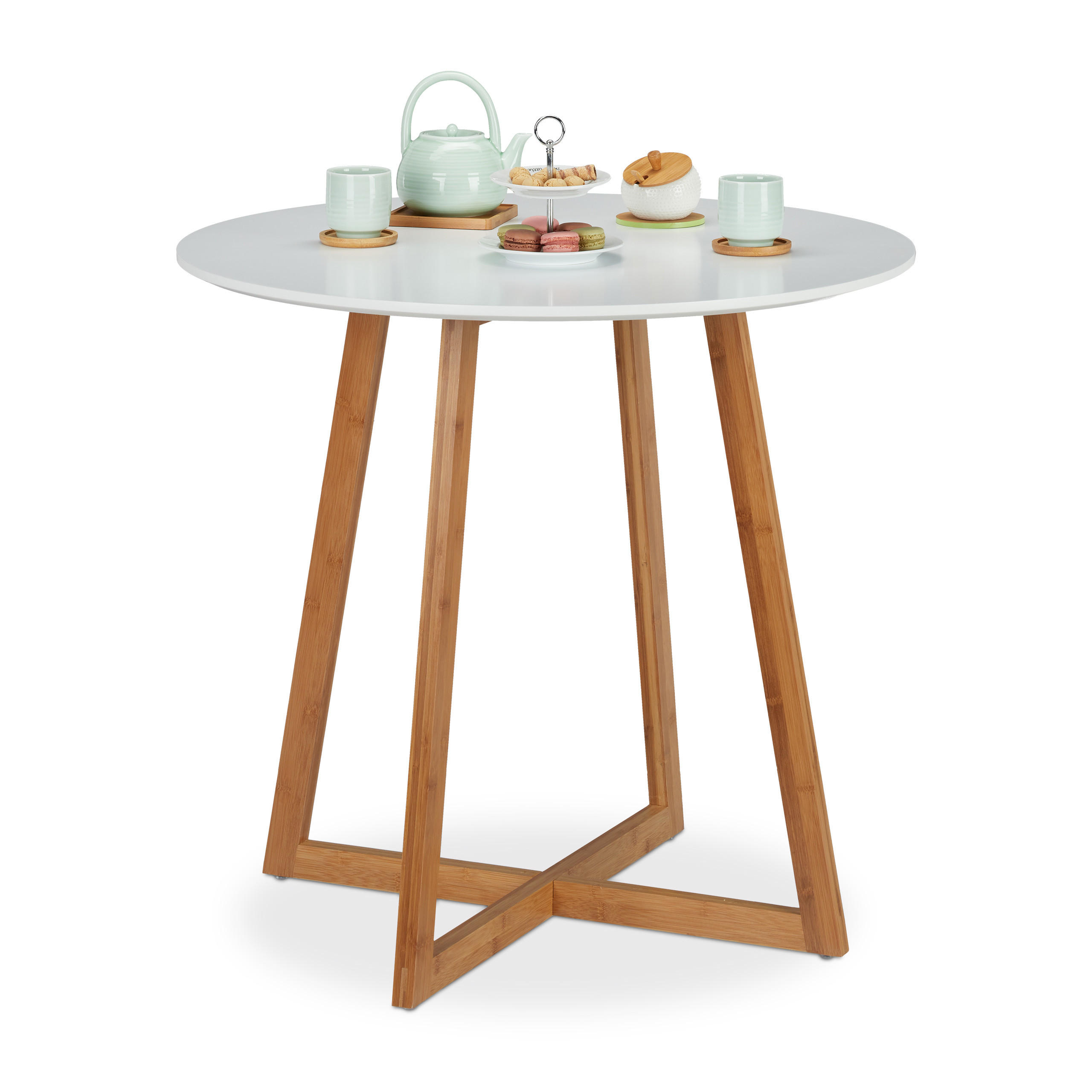 ESSTISCH rund - Multicolor, Holz/Holzwerkstoff (80/80/75cm) - Relaxdays