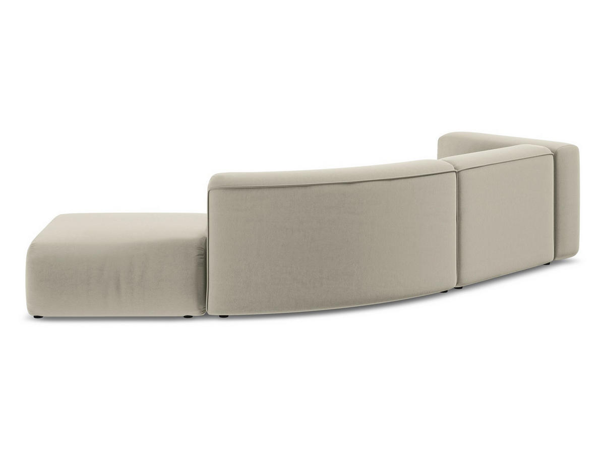 ECKSOFA mit Schlaffunktion Chenille Stoff Grau - Silberfarben/Schwarz, Kunststoff/Textil (160/258cm) - Makamii