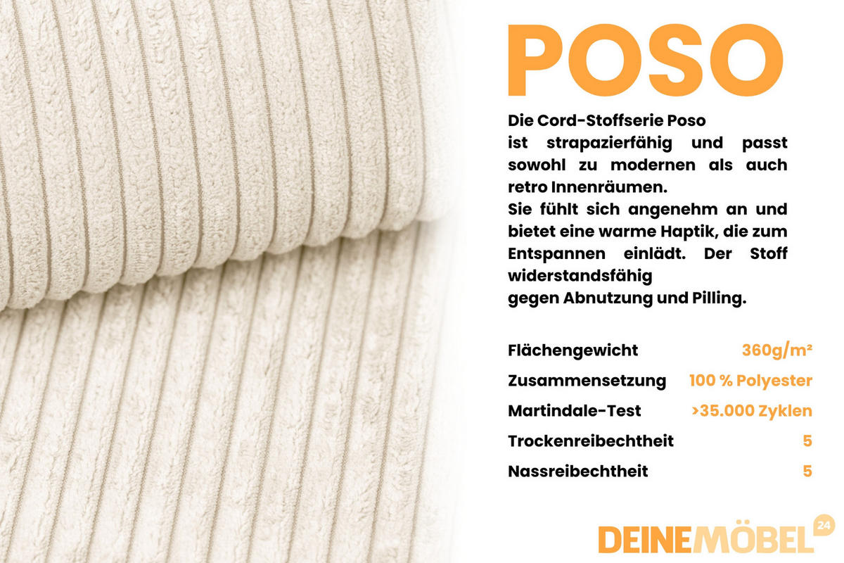 BOXSPRINGBETT JUNG 2 100/200 Cord Creme mit Matratzen H3 + H4 - Creme, Holz/Holzwerkstoff (100/200cm) - Deine Möbel 24