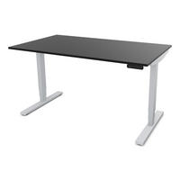 SCHREIBTISCH Elektrisch höhenverstellbarer Schreibtisch Y-Line Schwarz Weißaluminium 140/80/62-127cm - Weiß Hochglanz/Silberfarben, Holzwerkstoff/Metall (80/140/127cm) - ASSMANN