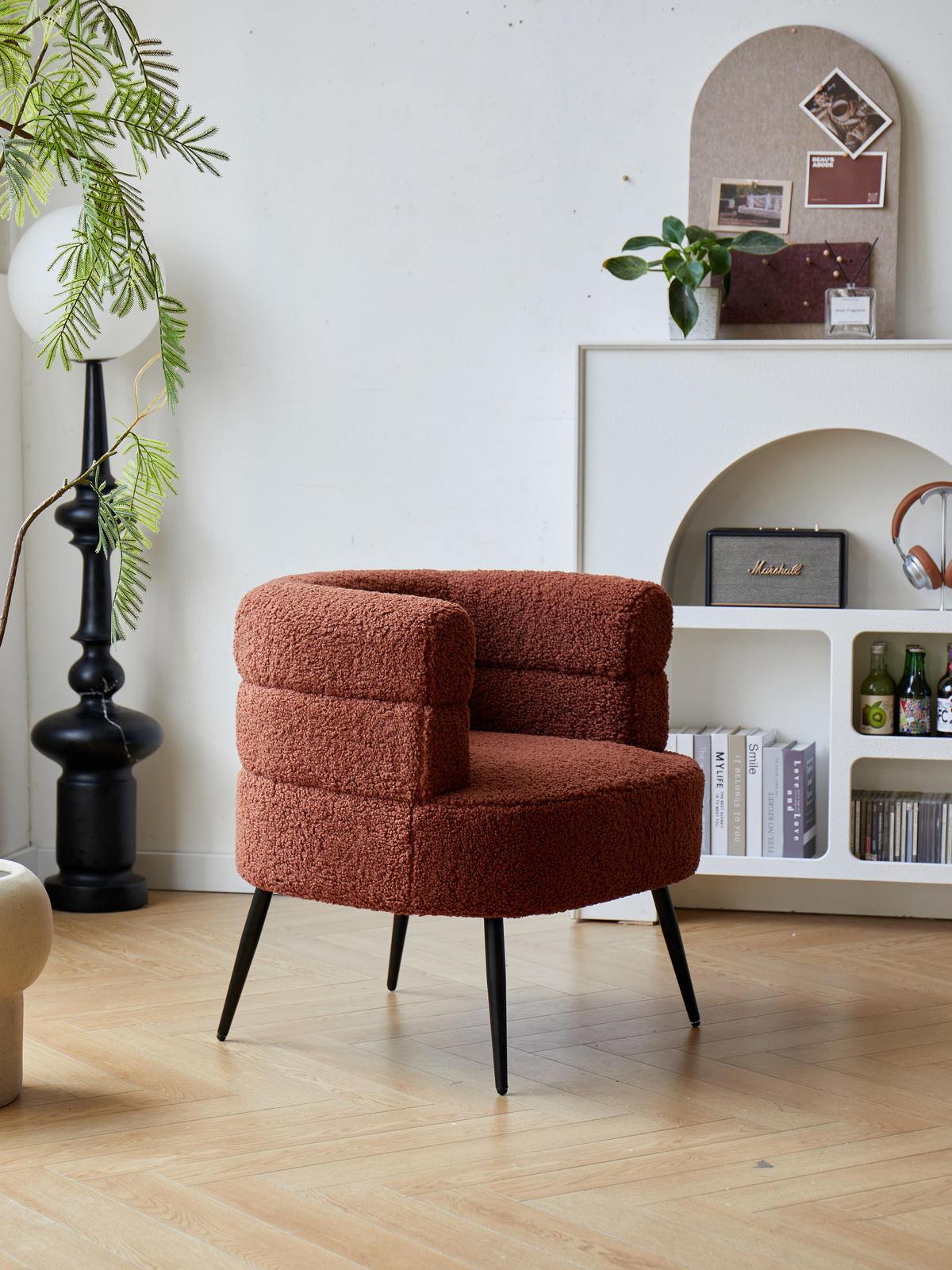 COCKTAILSESSEL Wolle Terracotta - Rot, Textil (67/69/64cm) - Nordlys
