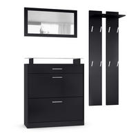 GARDEROBE Loret Front in Schwarz matt - Schwarz, Holzwerkstoff (180/200/23cm) - Vladon