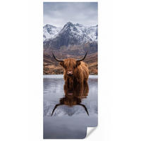 TAPETE - Schottischer Hochländer - Braun - Wasser - 120x300 cm - Braun, Papier (120/300cm) - OnlyWow