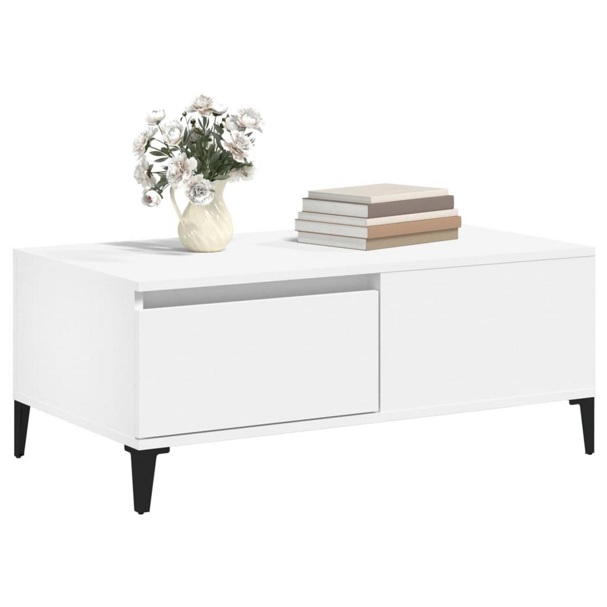 COUCHTISCH Weiß 90x50x36,5 cm Holzwerkstoff - Weiß, Holzwerkstoff (90/50/36.5cm) - furnicato