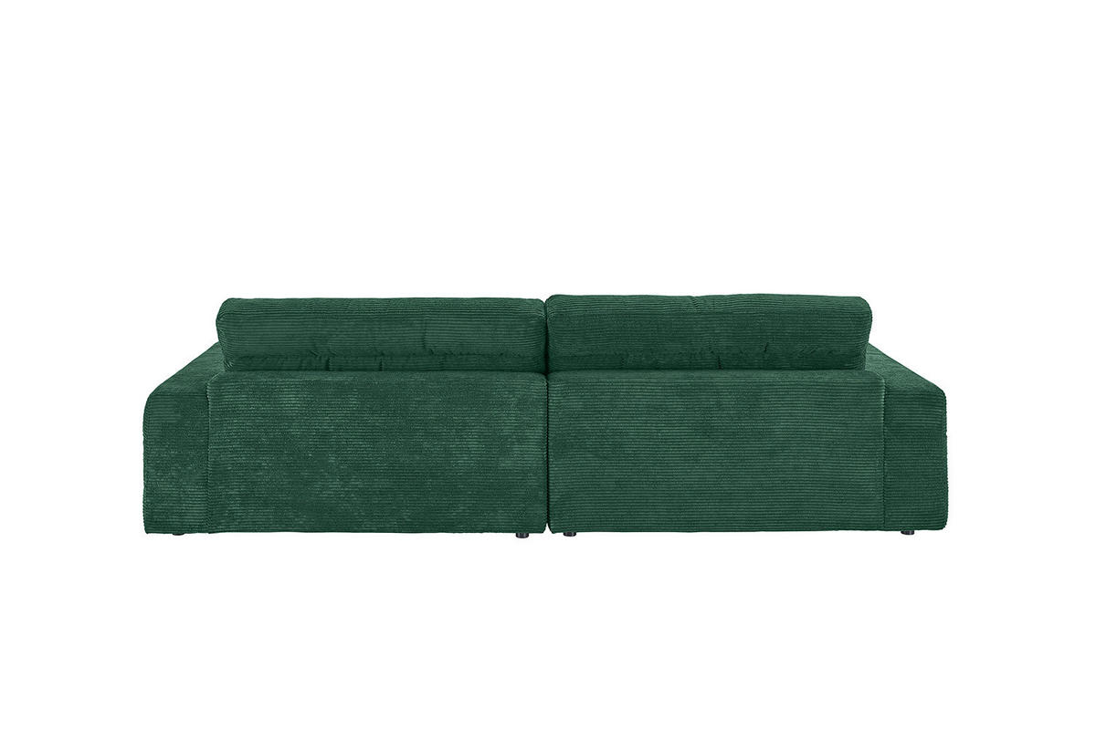 ECKSOFA LANA SOFA Smaragdgrün Cord - Smaragdgrün/Schwarz, Textil (296/205cm) - KAWOLA