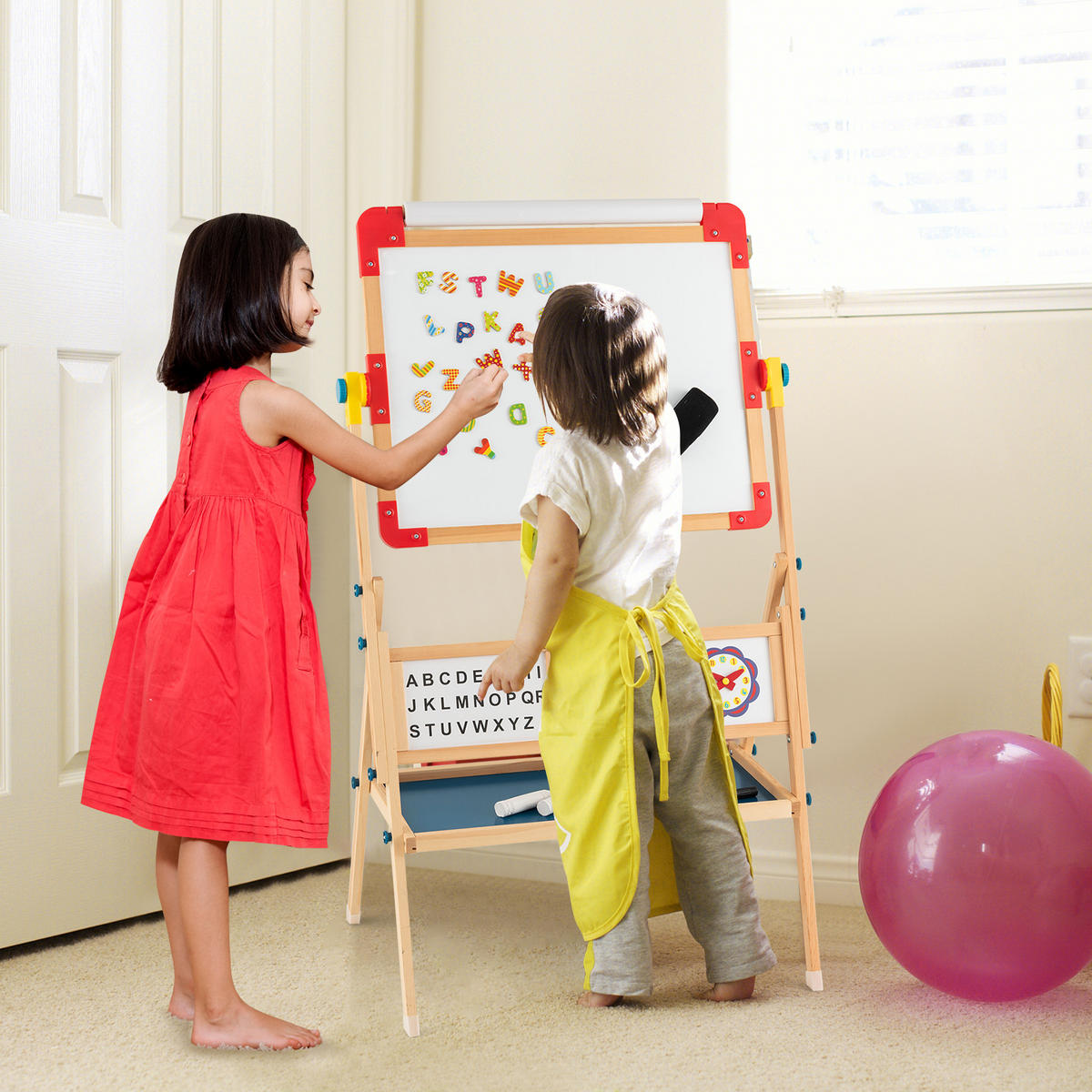 KINDERSTAFFELEI Mehrfarbig - Multicolor, Kunststoff (45/118/62cm) - COSTWAY