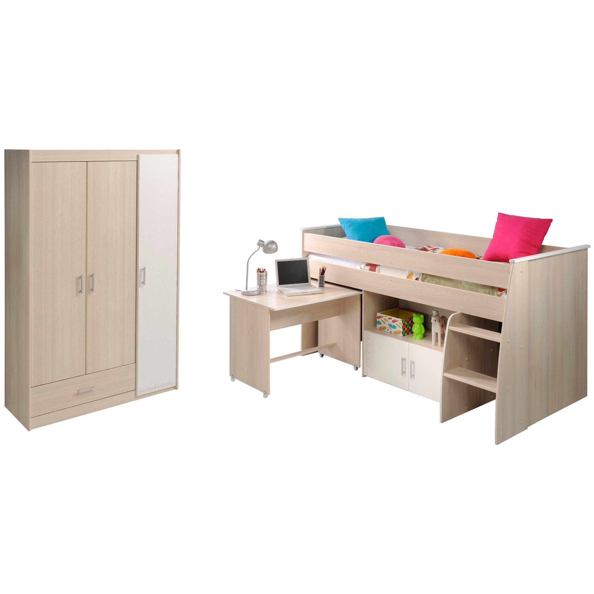 KINDERZIMMER-SET 2-tlg. Parisot Charly 6 Holzdekor Akazie/Weiß - Weiß/Akaziefarben, Kunststoff (100/1/200cm) - 58aufmkessel