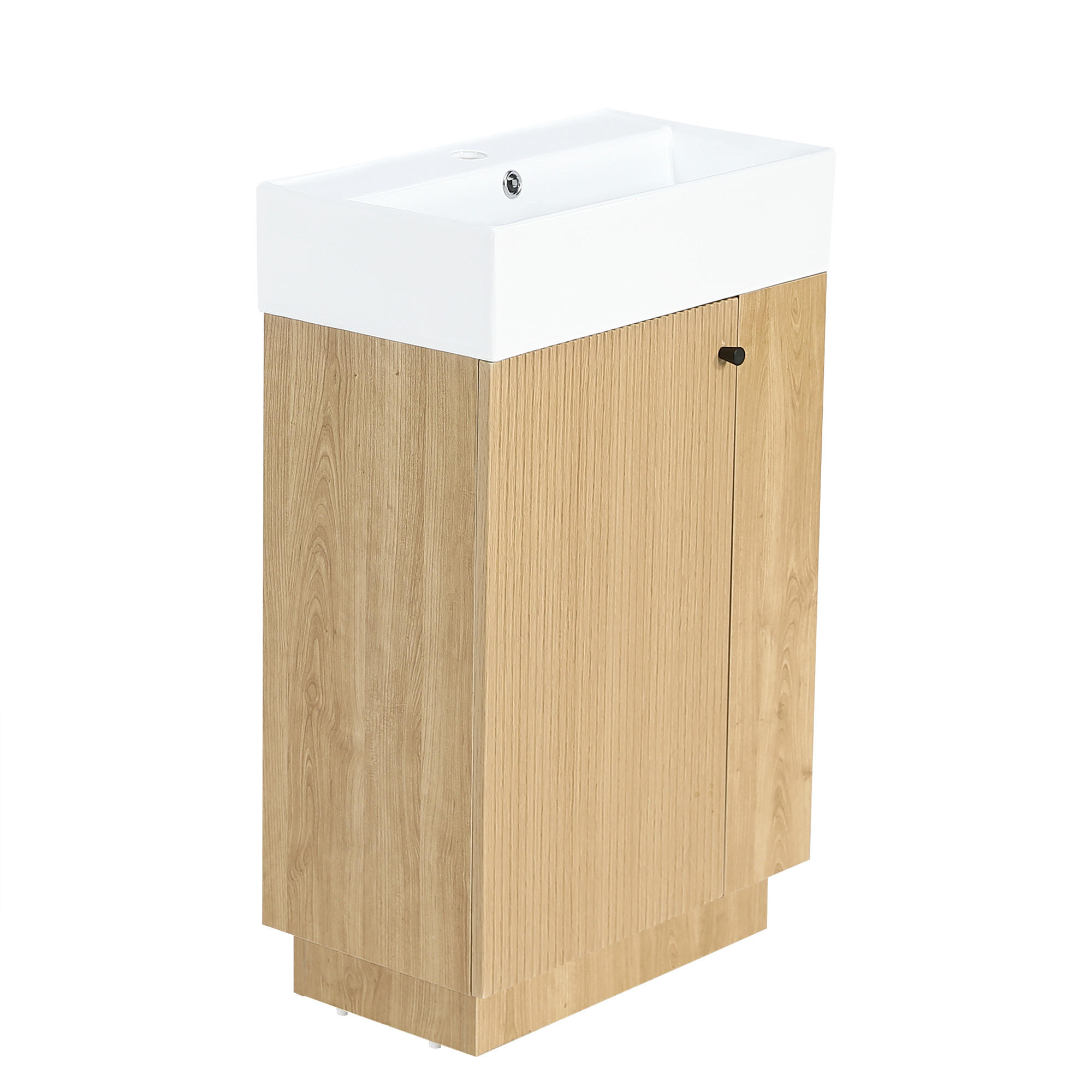 WASCHTISCHKOMBI 55/32/87 cm Holzfarbe mit abnehmbarem Toilettenpapierhalter, ohne Wasserhahn - Naturfarben, Holz/Holzwerkstoff (32/87/55cm) - Oxeza