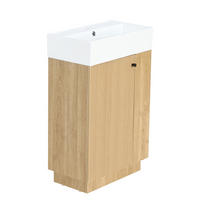 WASCHTISCHKOMBI 55/32/87 cm Holzfarbe mit abnehmbarem Toilettenpapierhalter, ohne Wasserhahn - Naturfarben, Holz/Holzwerkstoff (32/87/55cm) - Oxeza