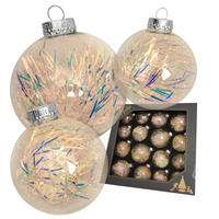 CHRISTBAUMKUGELN Kugelsortiment Lametta Goldfarbig 8cm (Glas / 1 Stk.) - Goldfarben, Glas (6/8/5cm) - Krebs Glas Lauscha