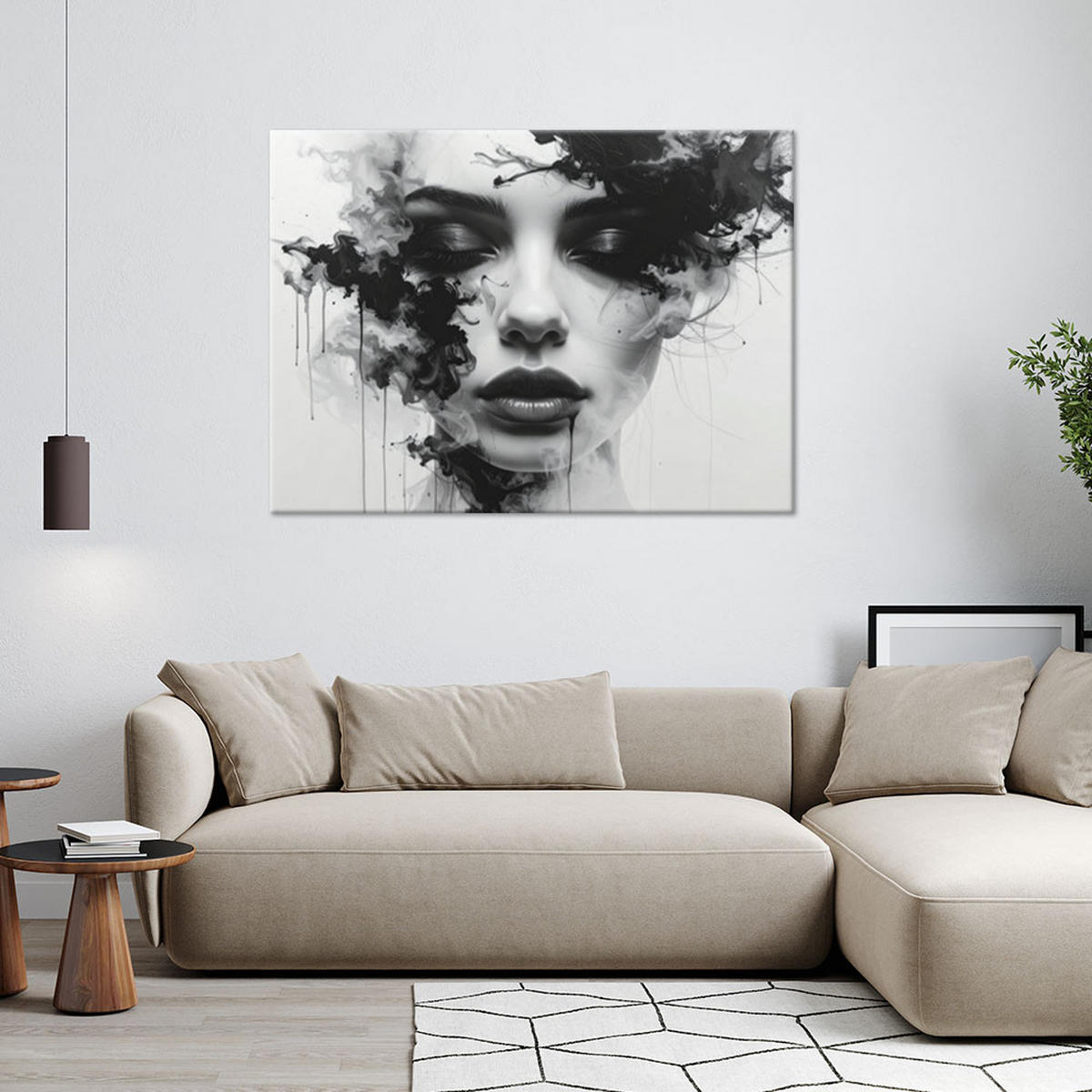 LEINWANDBILD Menschen & Charaktere 100x70cm - Schwarz, Textil (100/70cm) - Feeby