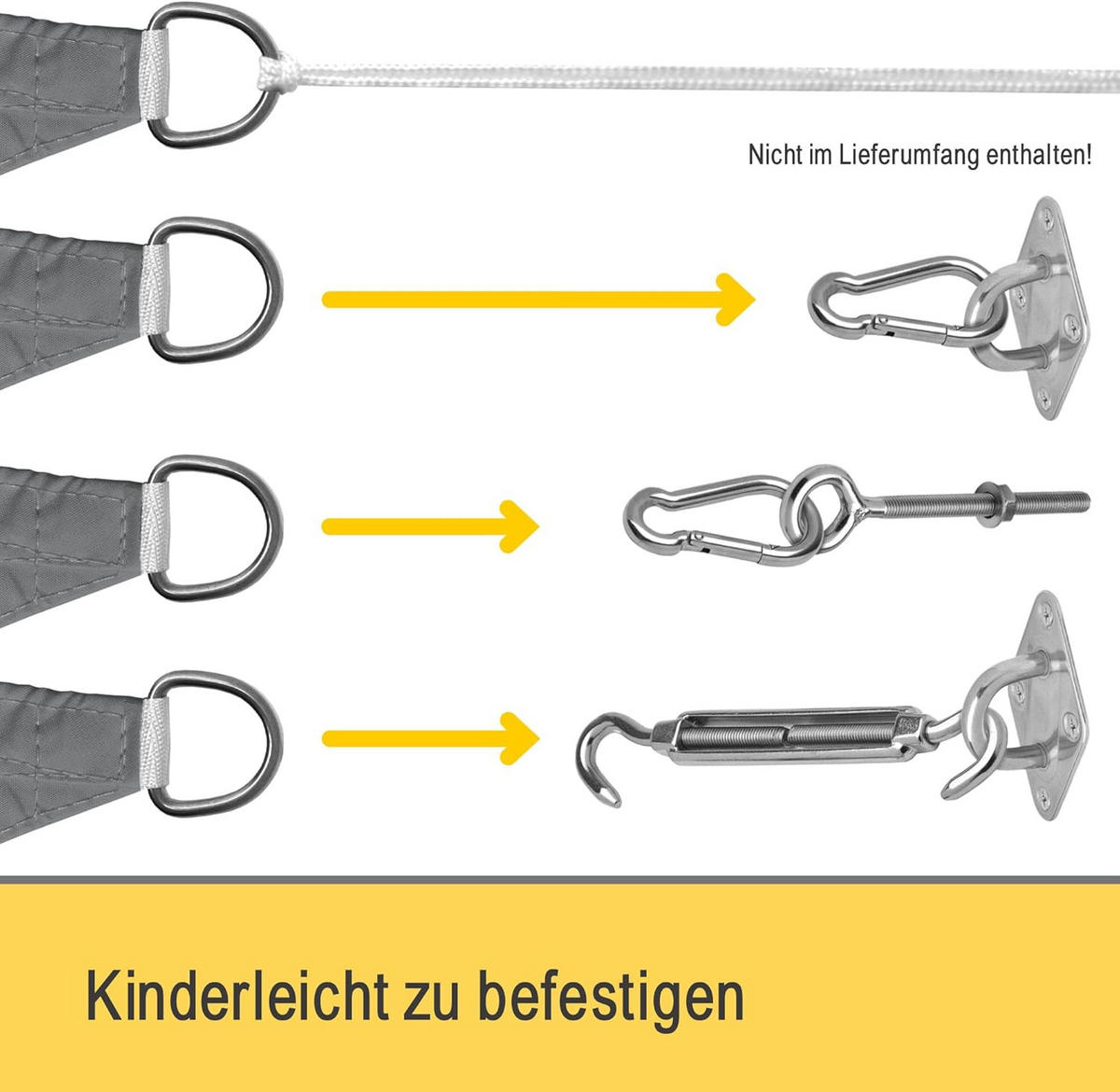 SONNENSEGEL SolVision PS9 400x500cm rechteckig Grau PE - Grau, Kunststoff (300/200cm) - Sol Royal