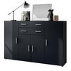 HIGHBOARD Aron Fronten in Schwarz matt - Schwarz, Holzwerkstoff (166.5/106.5/35cm) - Vladon