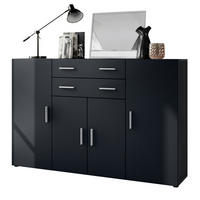 HIGHBOARD Aron Fronten in Schwarz matt - Schwarz, Holzwerkstoff (166.5/106.5/35cm) - Vladon