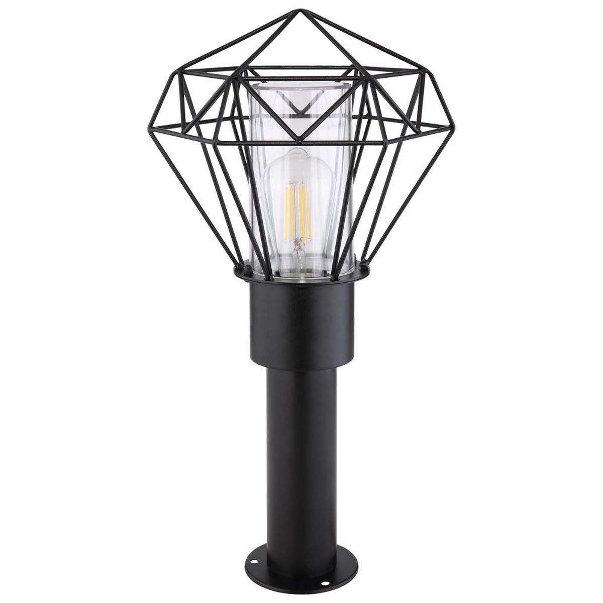 WEGELEUCHTE Horace Edelstahl Schwarz - Schwarz, Metall (22.5/25.5/50cm) - Globo Lighting
