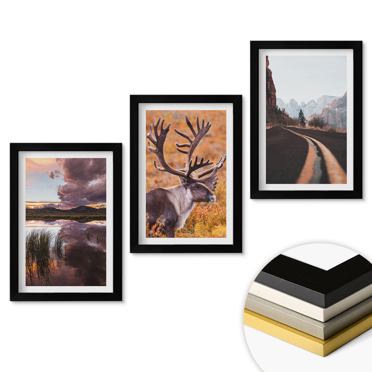 ArtPrintCave Wandbilder Schwarz 20x30 cm