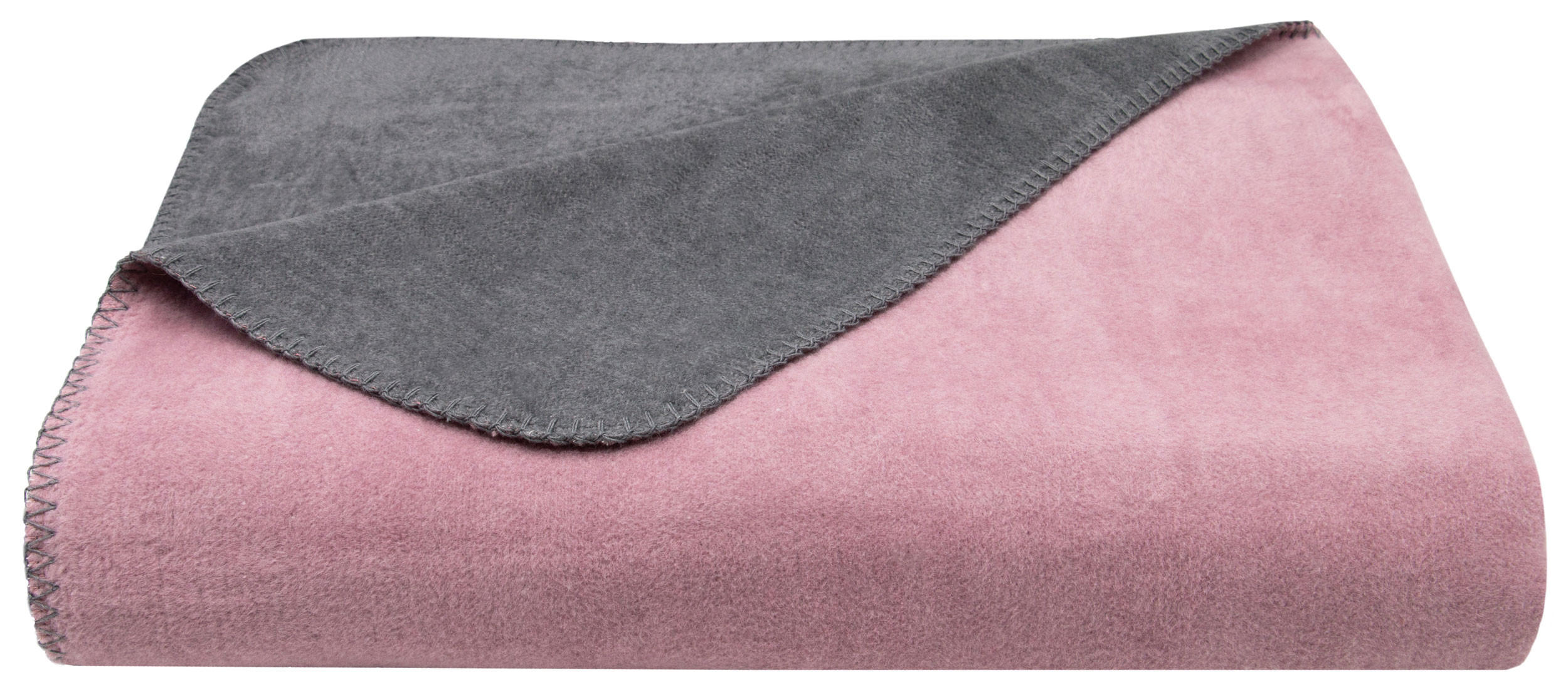 KUSCHELDECKE, 150x200 cm, 60% Baumwolle, 40% Polyacryl, Grau - Rosa, Naturmaterialien (150/200cm) - Zollner