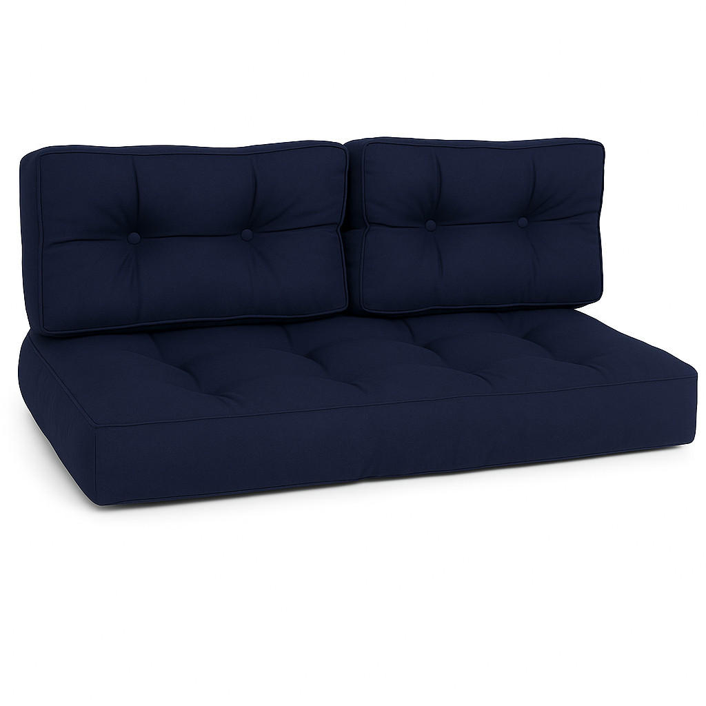 PALETTENKISSEN ECO Style Sitz 120x80x15cm Dunkelblau + Rücken (2tlg) - Dunkelblau, Textil (80/15/120cm) - Beautissu 