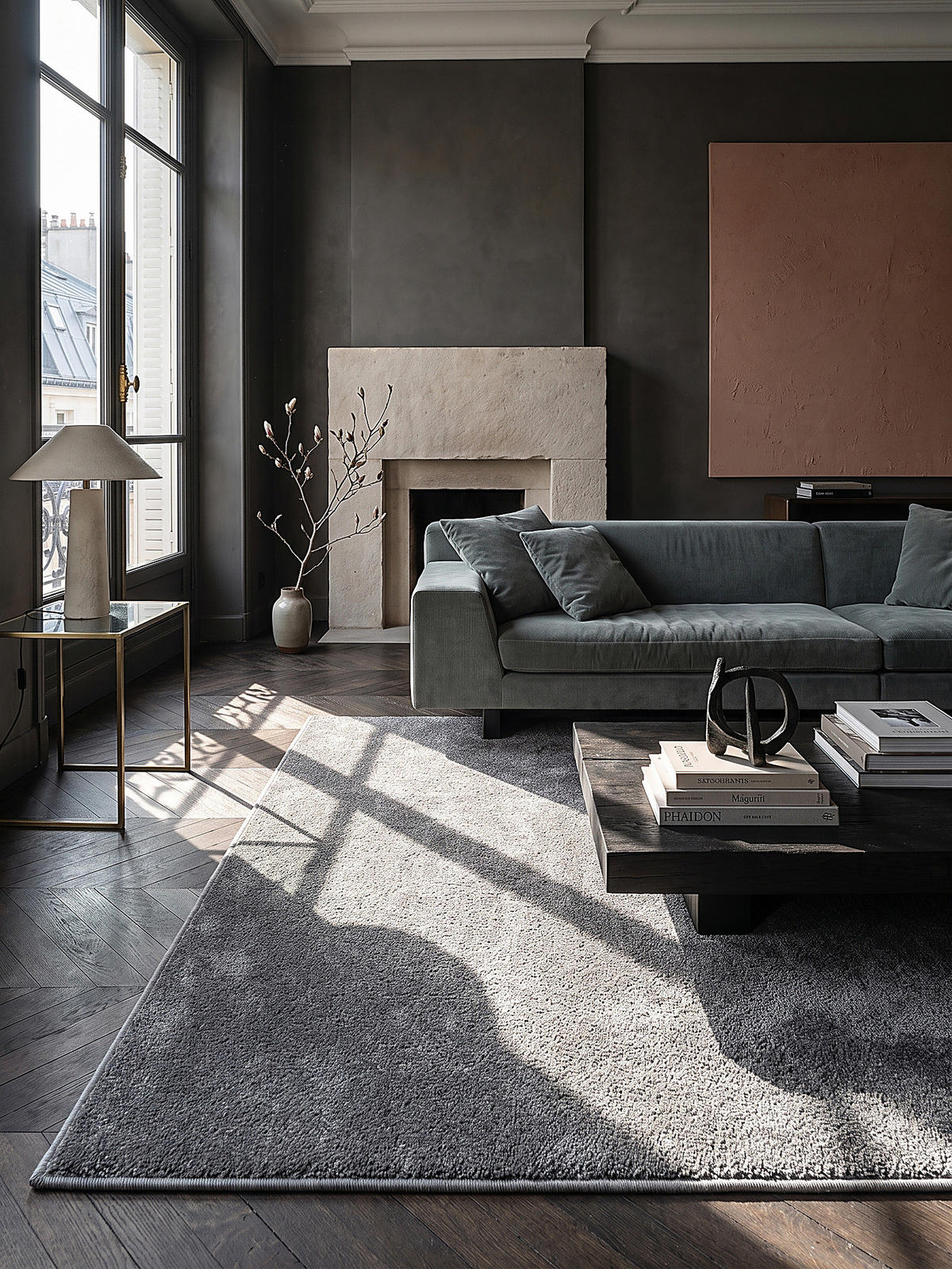 TEPPICH Hochflor BORMIDA Uni Polypropylen Anthrazit 160 x 230 cm - Anthrazit, Textil (160/230cm) - KADIMA DESIGN