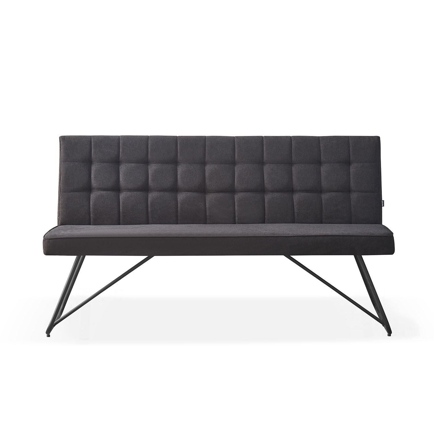 SITZBANK LINA 160 cm Anthrazit - Anthrazit/Schwarz, Textil/Metall (160/88/61cm) - B&D Home