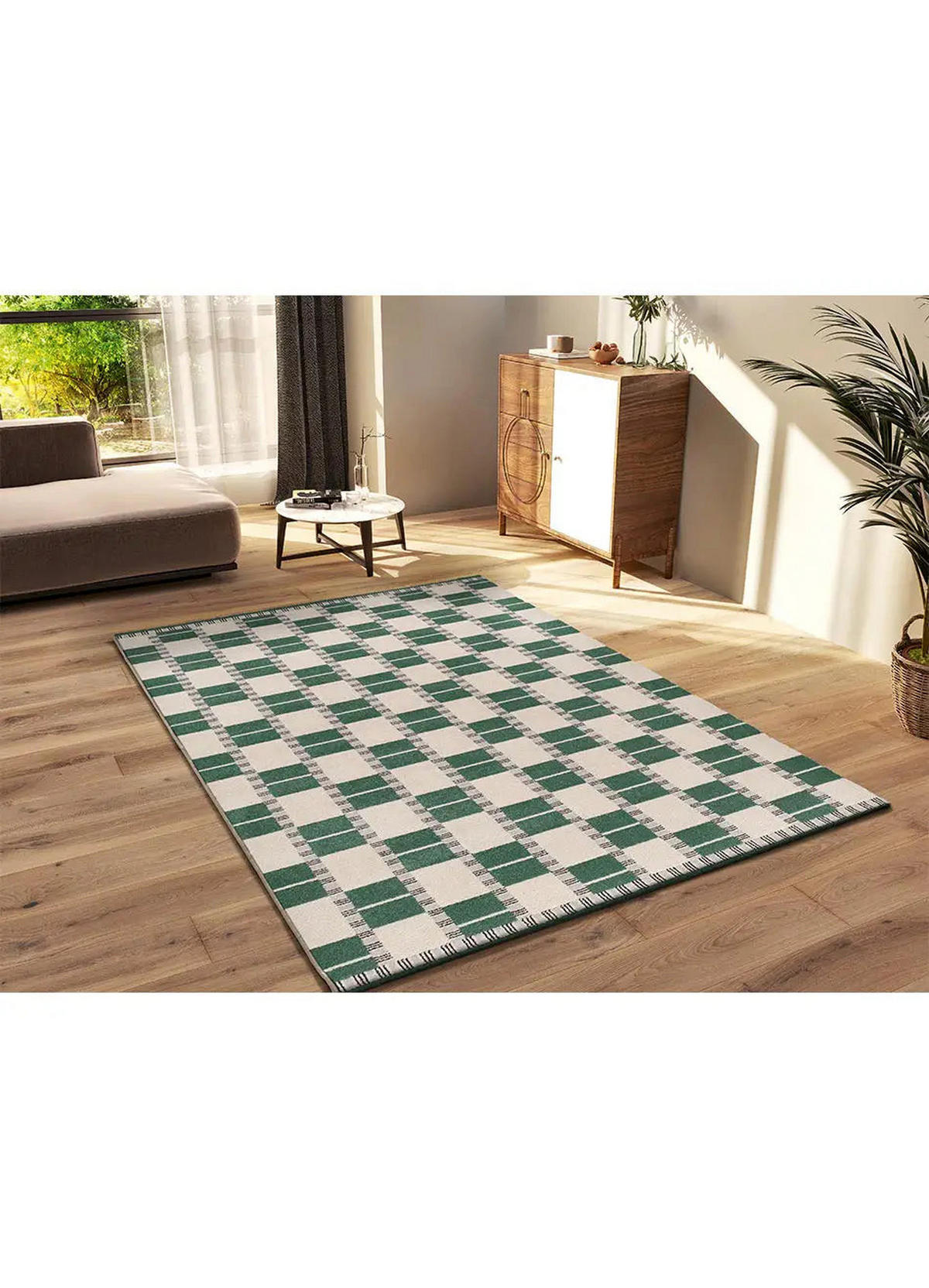 KURZFLORTEPPICH Grün / Beige Astra 133/190 cm - Beige/Grün, Naturmaterialien/Textil (133/190cm) - Atticgo