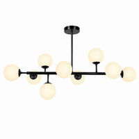 DECKENLEUCHTE Lysvix 102/12/51 cm - Schwarz/Weiß, Glas/Metall (102/12/51cm) - ZMH