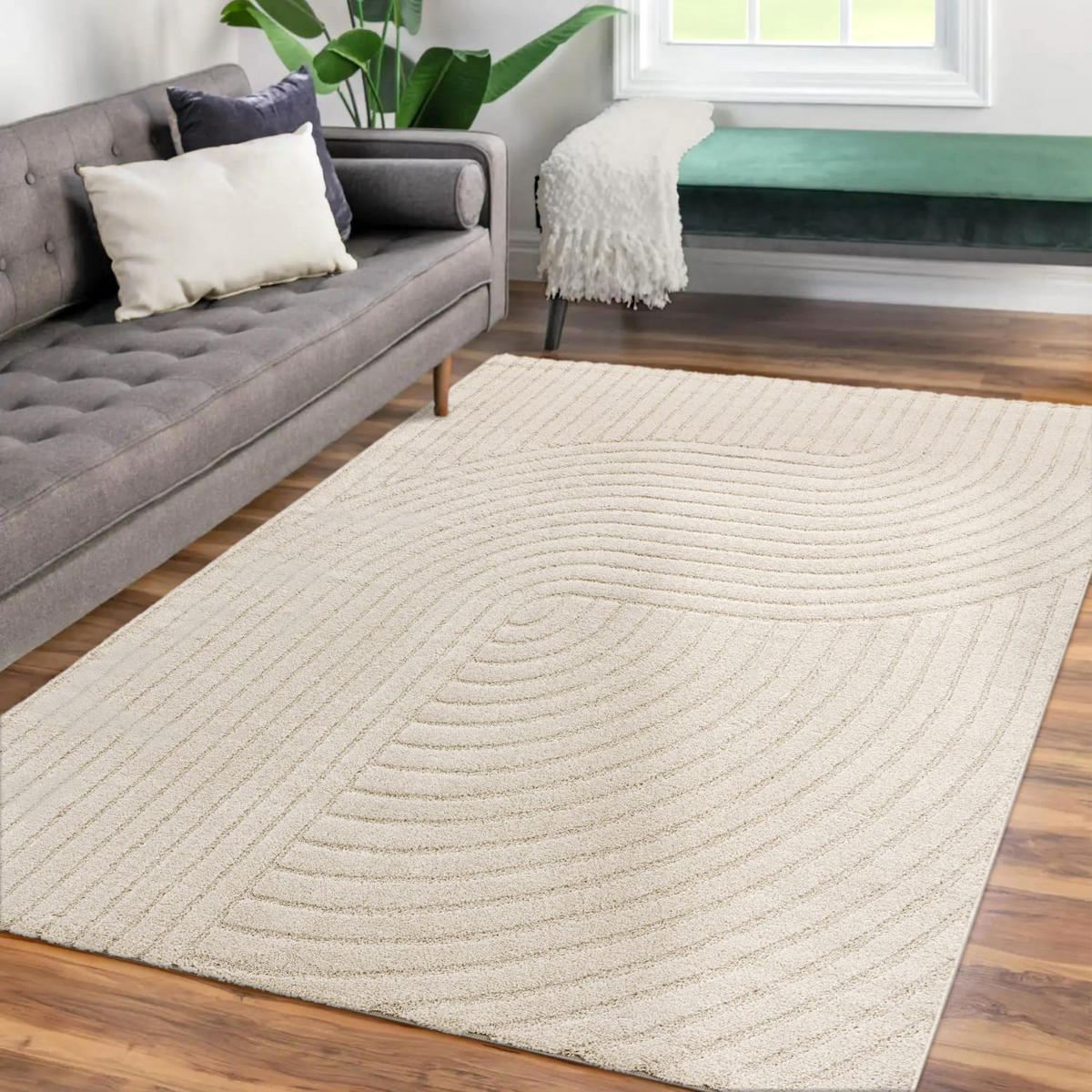 FLACHWEBETEPPICH Boho Creme 80 x 150 cm - Creme, Kunststoff (80/150cm) - TT Home