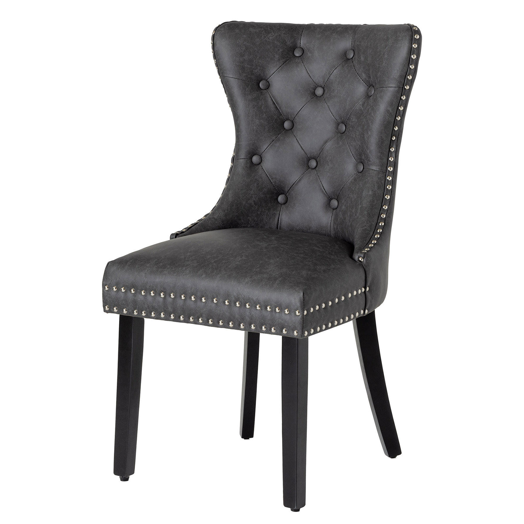 STUHL CASTLE Kunstleder Schwarz 95 cm - Schwarz, Holz/Kunststoff (52/95/64cm) - riess-ambiente