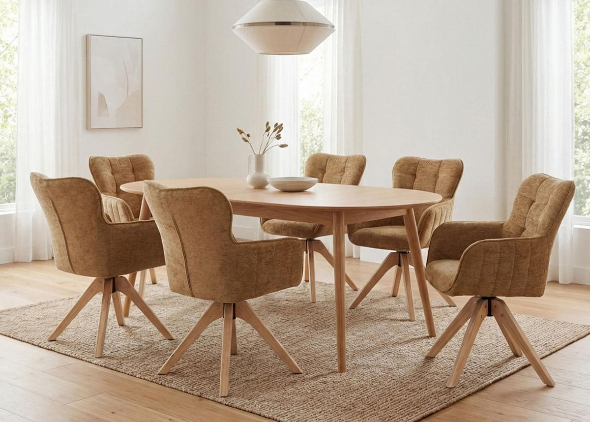 JÍDELNÍ ŽIDLE Hořčičně žlutá, sada 2 ks - žlutá, textil (62/92/68cm) - MCW