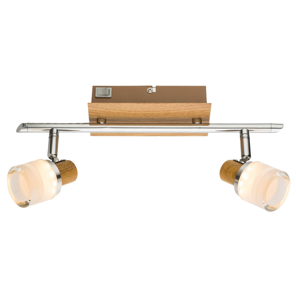 LED DECKENLEUCHTE ALONIS Silber Holzoptik - Silberfarben, Holz (35/8/14.5cm) - Globo Lighting