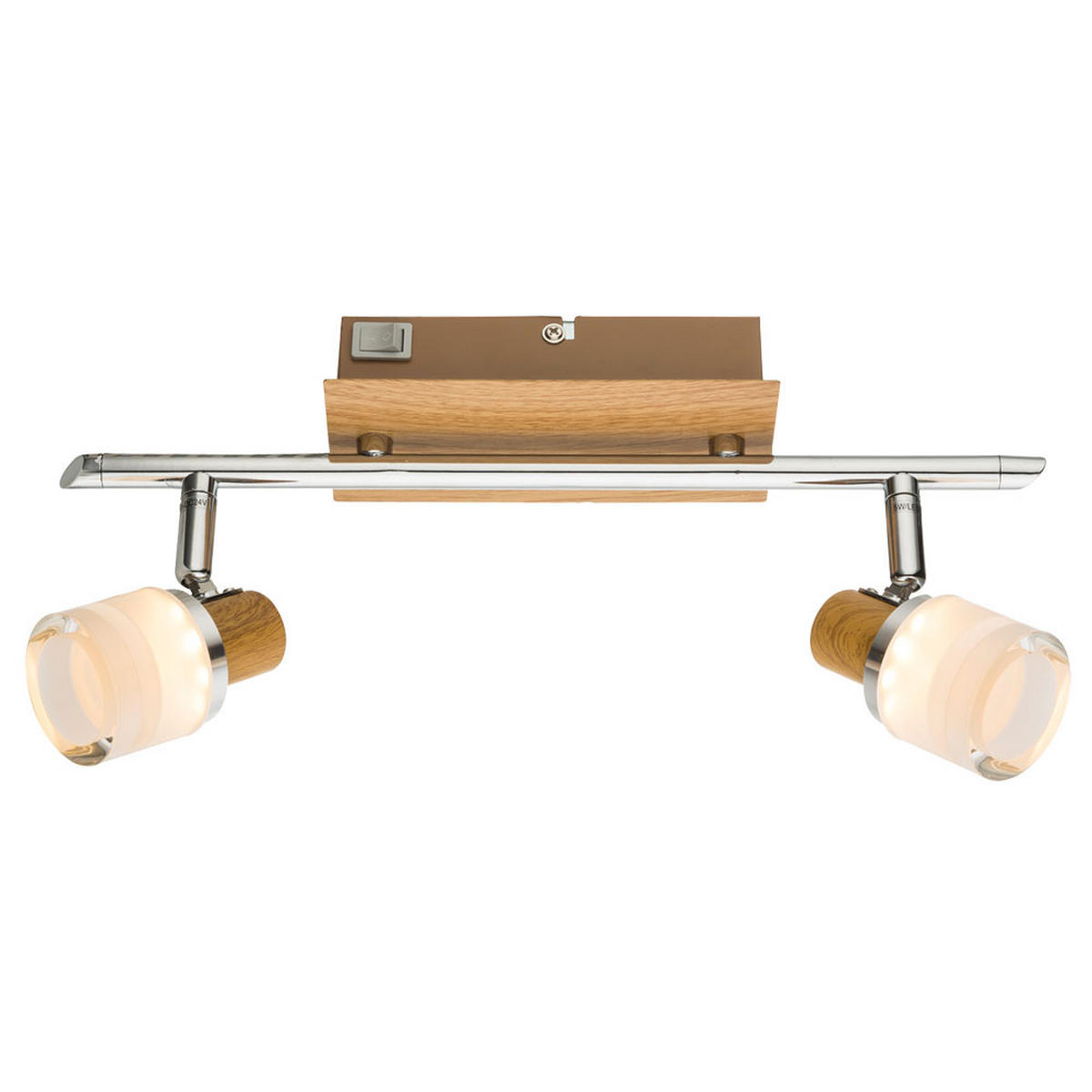 LED DECKENLEUCHTE ALONIS Silber Holzoptik - Silberfarben, Holz (35/8/14.5cm) - Globo Lighting