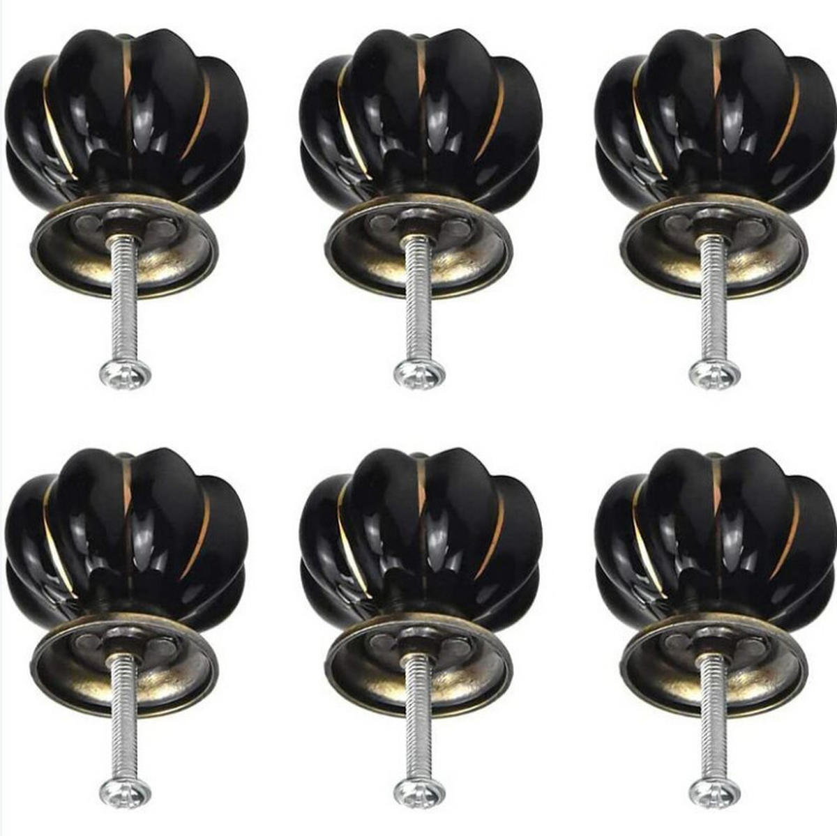 SCHRANKKNOPF Keramik Orange 8er-Set - Multicolor, Keramik (3.8/3.8/4.1cm)
