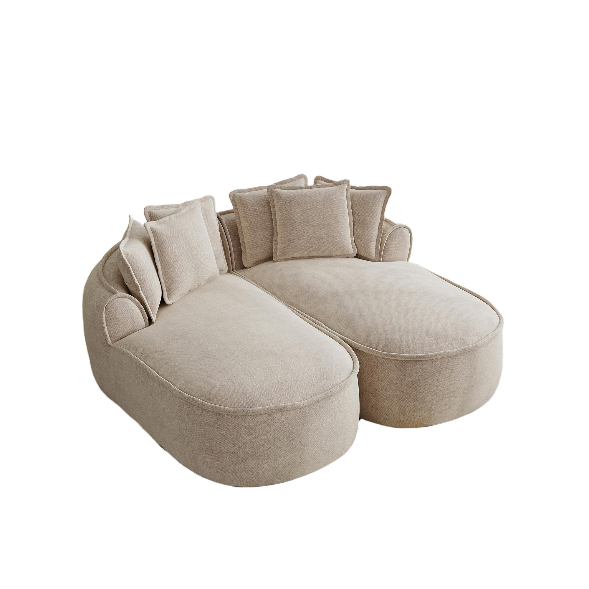 SCHLAFSOFA DE-34260 modular Hellbraun - Hellbraun, Textil (164/67/184cm) - ComfortXL
