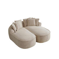SCHLAFSOFA DE-34260 modular Hellbraun - Hellbraun, Textil (164/67/184cm) - ComfortXL