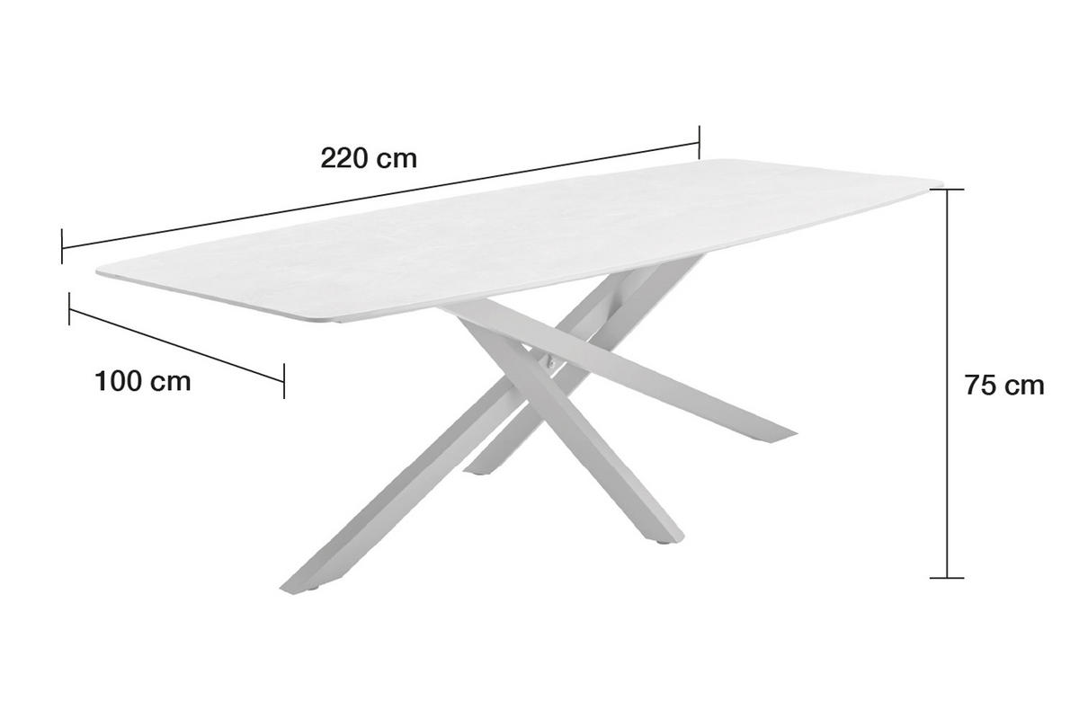 GARTENTISCH Concord 220x100x75cm, Stein, Taupe - Taupe, Stein (100/220/75cm) - dasmöbelwerk