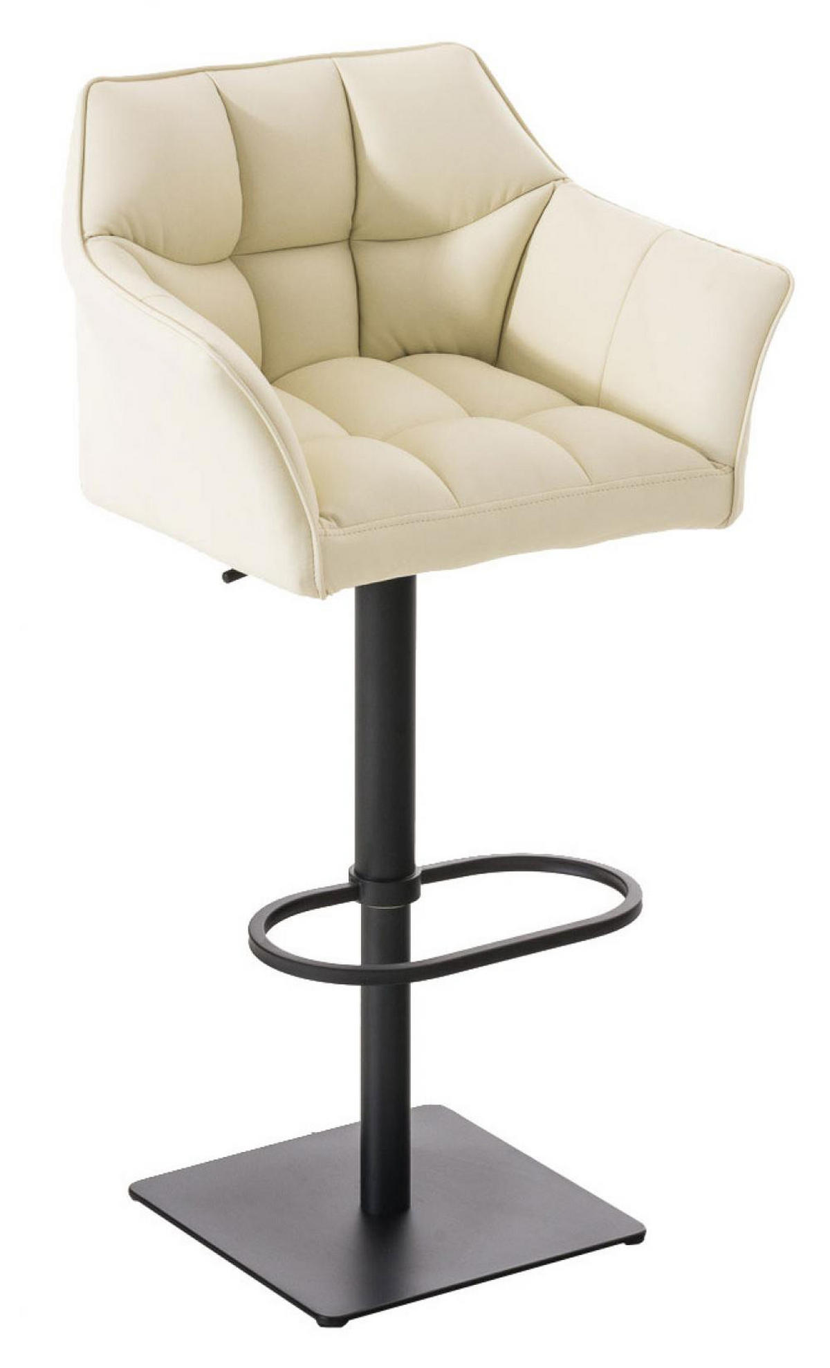 BARHOCKER 2er Set Lederlook Creme - Creme/Schwarz, Textil/Metall (64/88/45cm) - CLP