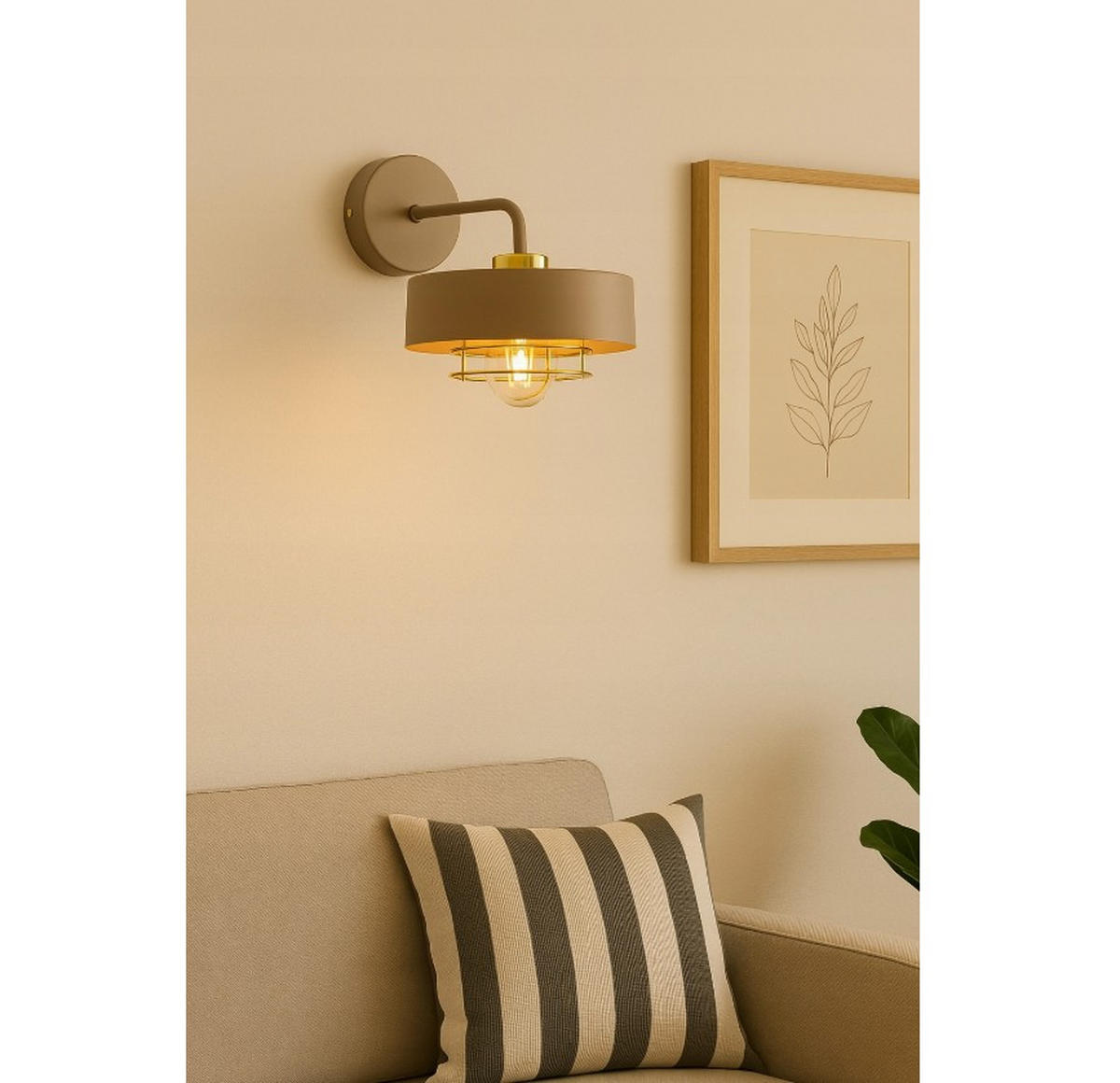 WANDLEUCHTE ECRU - Beige, Metall (22/23/20cm) - kiki design