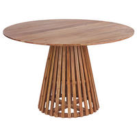 ESSTISCH Akazienholz dunkelbraun 120 cm Mesilla - Dunkelbraun, Holz (120/77/120cm) - Beliani