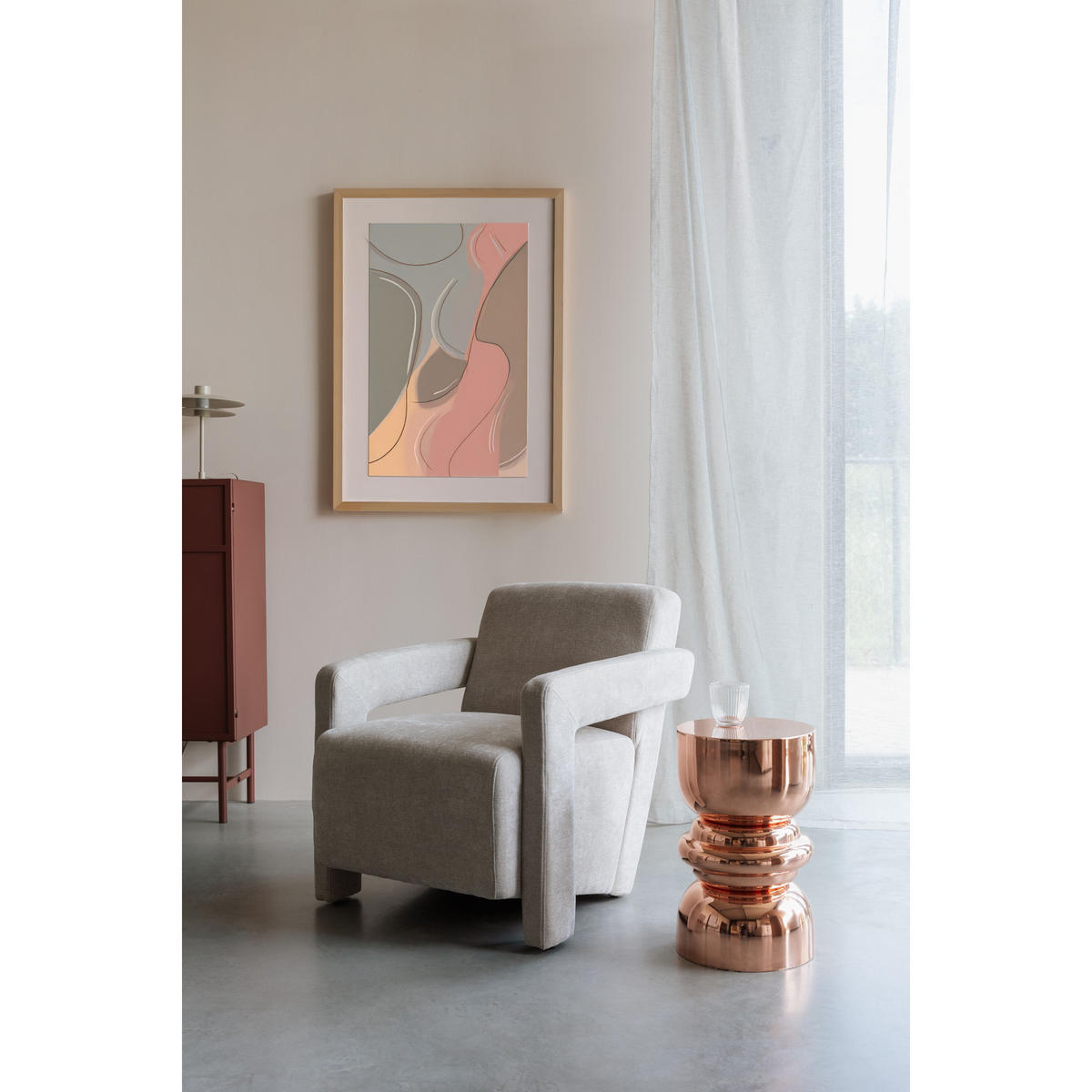 BEISTELLTISCH Kinga Kupfer - Bronzefarben, Metall (29.5/29.5/48cm) - Housecraft Living