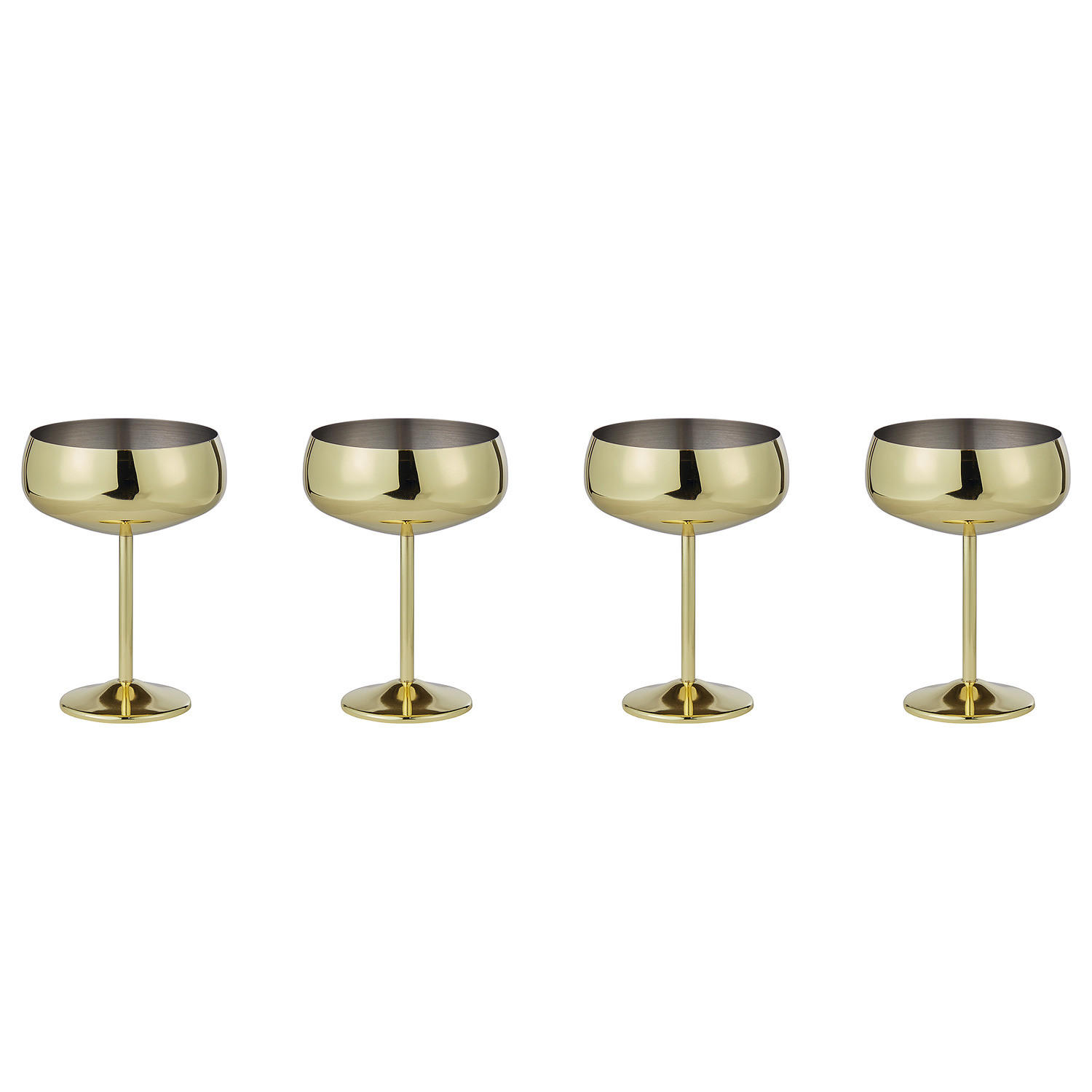 CHAMPAGNERSCHALE (4er Set) Manhattan Lounge - Goldfarben, Metall (0.4L) - Butlers