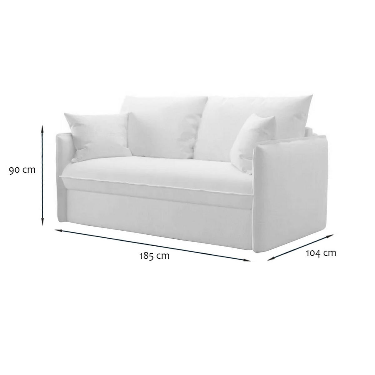 SCHLAFSOFA 3-sitzer mit express-Öffnung in stoff mika 185/104/90 cm - Grau, Holz (185/90/104cm) - Calicosy