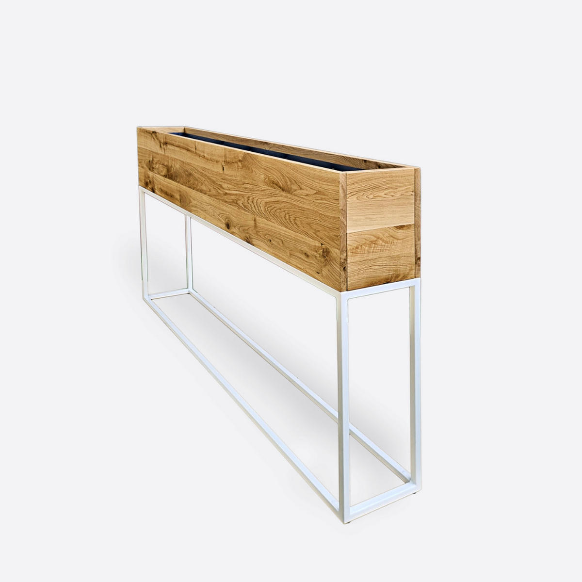 HOLZBLUMENTOPF auf metallischen Beinen 150 cm - Eichefarben, Holz (150/90/25cm) - Rawood Furniture