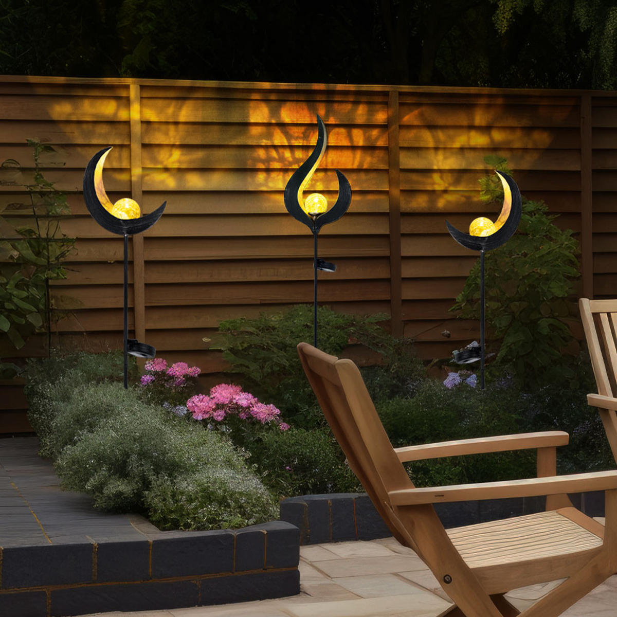 LED AUSSENLEUCHTE Bronze Design 3er Set - Bronzefarben, Glas (16.7/6/90cm) - Globo Lighting