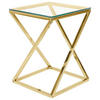 BEISTELLTISCH Glas Gold quadratisch 40/40 cm Beverly - Transparent/Goldfarben, Glas (40/40/55cm) - Beliani
