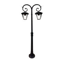 STEHLAMPE Alu Schwarz für Außenbereich - Schwarz, Glas (48/48/141cm)