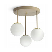DECKENLEUCHTE ECRU II - Beige/Goldfarben, Glas/Metall (40/40/39cm) - kiki design
