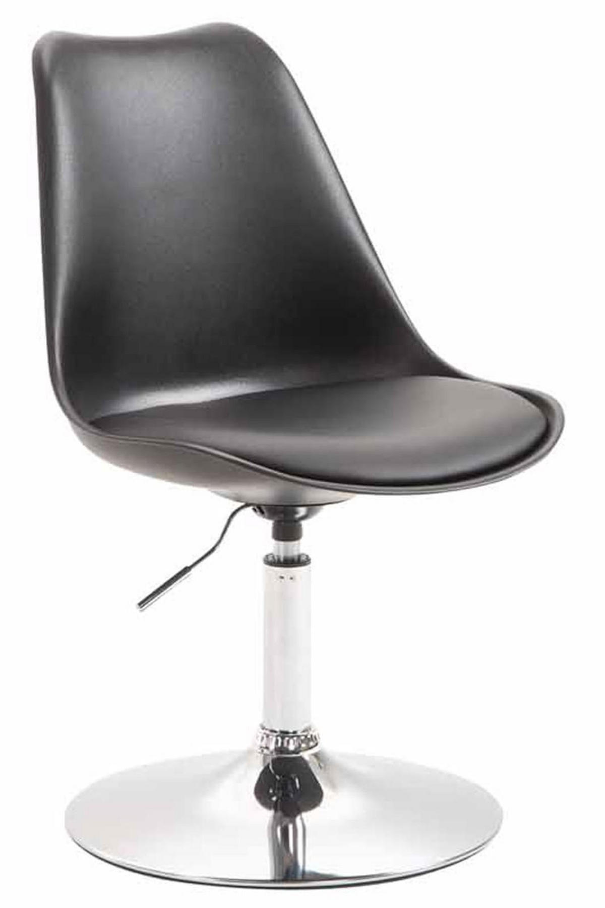 DREHSTUHL 4er Set Kunststoff schwarz - Chromfarben/Schwarz, Kunststoff/Metall (48/76/57cm) - CLP