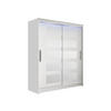 SCHWEBETÜRENSCHRANK Westa V, mit RGB LED Beleuchtung - Silberfarben/Weiß, Holzwerkstoff/Metall (150/200/58cm) - MIRJAN24