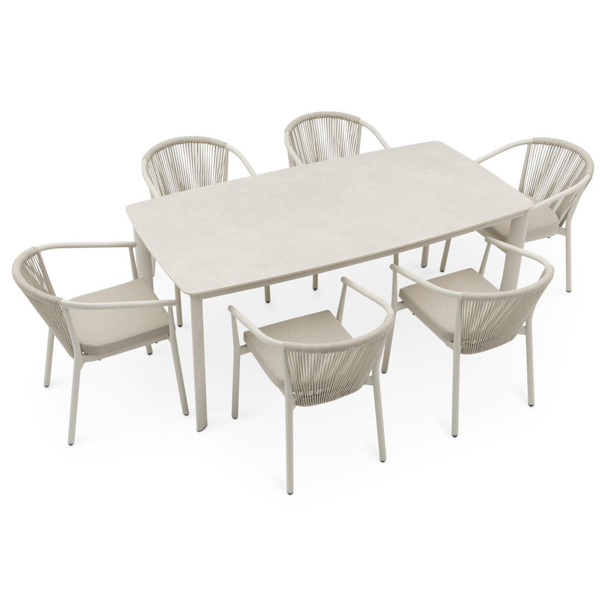 GARTENMÖBELSET TAVOLO - Creme, Textil/Metall - IDIMEX
