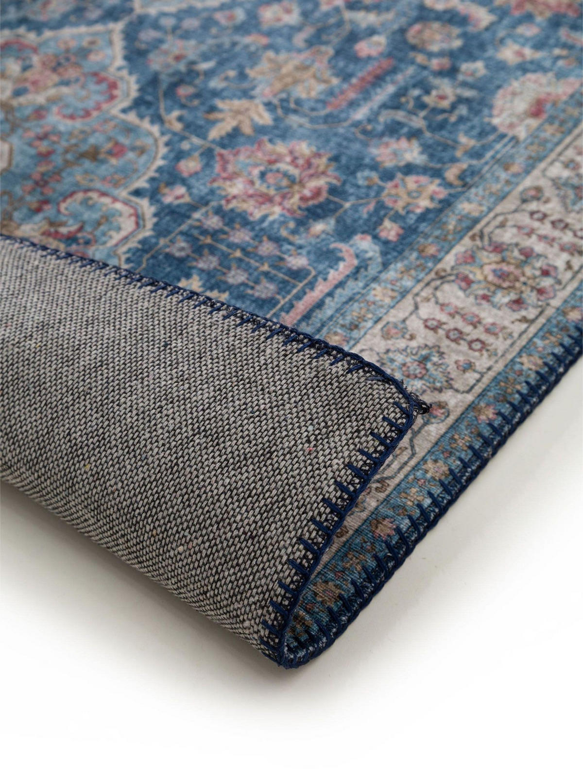 LÄUFER Laury Blau 80x240 cm - Blau, Kunststoff/Textil (80/1cm) - KUNSTLOFT